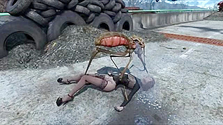 Heroine Ambushed by Fallout Mutants Twisted Probe in Dark Wasteland