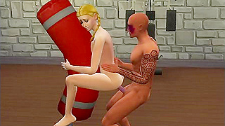 Blonde Teen Loses Virginity to Muscular Stranger at the Gym – Sims Style