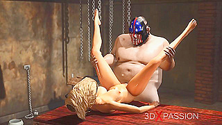 Plump Dominator Takes Blonde Beauty Hard in Steamy 3D Dungeon Encounter