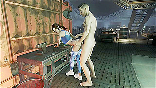 Tiny Fallout Girl Takes Hard Cock from Behind in Vault Fantasy