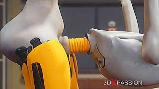 Alien Meets Futanari Robot for Steamy Lab Encounter in Sci-Fi Fantasy