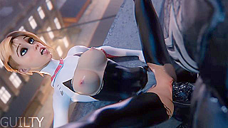 Spider-Gwen Ravaged by Venoms Massive Cock in Steamy Hentai Encounter