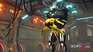 Green Alien Beauty Takes Massive Cock in Steamy Starship Encounter