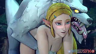 Zelda Taken by a Beastly Wolf in Forbidden Forest Encounter
