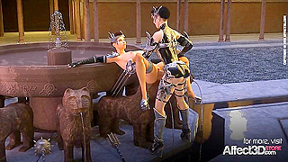 Futanari Queen Dominates Busty Beauty in Steamy 3D Fantasy Encounter