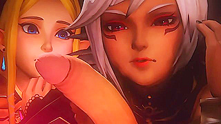 Zelda Elf Duel for Links Throbbing Cock in Steamy Triforce Battle