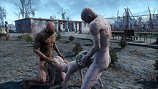 Big Zombie Threesome Fuck Unleashed at the Fallout Plantation