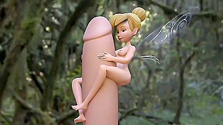 Tinker Bell Takes Giant Cock Outdoors in Steamy Forest Encounter