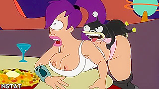 Amy Rides Wild Cock Amid Chaotic Party Fun in Futurama Frenzy