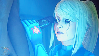 Samus Endures Phazon Pleasure as She Deep Throats and Swallows Hard