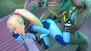 Samus Aran Dominates Alien Monsters in Steamy 3D Hentai Encounter