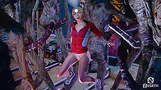 Samantha Giddens Seduced by Wendigo Monster in Dark Cavern Depths