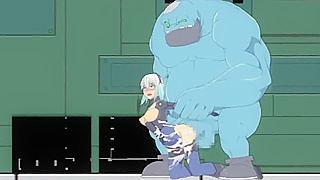 Galaxy Warrior Heroine Ravaged by Robots Tentacles in Space Adventure