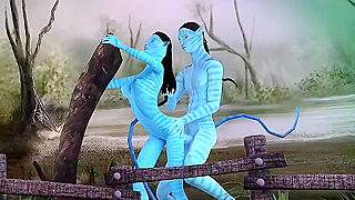 Avatar Beauty Takes Blue Cock Deep — Oral Pussy creampie cumshot