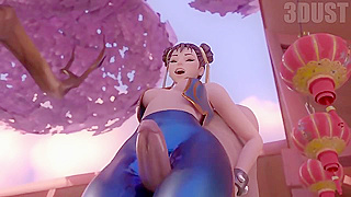 Chun-Li Seduces With Sensual Thigh Job Explosive Cum Finish
