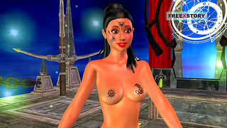 Curvy Indian Anime Babe Teases Pleasures Herself with Ripe Banana Fantasy