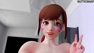 Mercy Takes It All as D.Va Dominates in Steamy Hentai Encounter