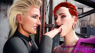 Meredith Aurora Share Fiery Tongues in Hot Anime Lesbian Kiss