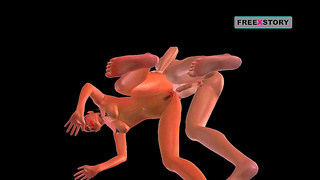 Indian Beauty Takes Japanese Guy from Behind Pleasures Him with Blowjob in 3D Anime