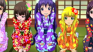 Timid Captive Pleads Before Fiery Blowbang and Wild Kimono Ride in Steamy Onsen