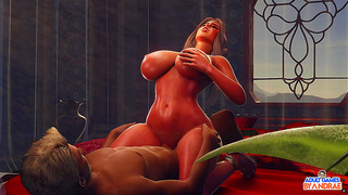 Valencia Takes Massive Rod Riding High in Wild 3D Hentai Action