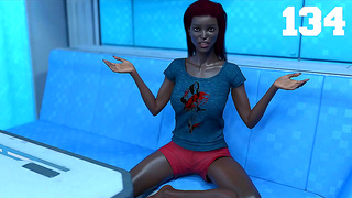 Busty Ebony Queen Traps Him in Space for Wild 3D Alien Pleasure