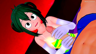 Tsuyu Masters Blowjob Skills in Snug Swimwear for Froppy in Steamy MHA Moment
