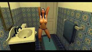 Naazela Moritz Tempts with Sheer Nipple Pasties in Steamy Bathroom Encounter
