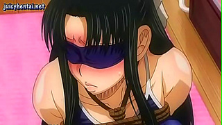 Bound anime beauty seduced in steamy intimate moment