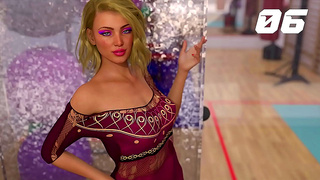 Busty Blonde Guide Tempts Adventurers with Lush Curves in Animated Quest