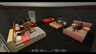 Lesbian Orgy Exposed on Camera – Steamy 3D Hentai Yuru Nights