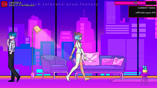 Seductive Animated Beauty Tempts You in Vivid Cyberpunk Encounter