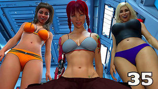 Busty Teen Girls Bet on Giant 3D Dicks in Steamy Space Poker Game
