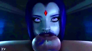 Raven Seduces Widowmaker in Steamy Hentai Blowbang Fantasy