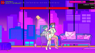 Neon Dreams: Cute Gamer Girl Tempts Me in Virtual World – Day One Heat