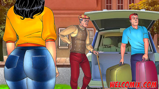 Big-Busted Cartoon Babe Surprises Naughty Old Man with Steamy Encounter