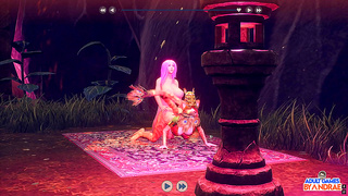 Pawsmati Goddess Takes Dual Pleasure in Steamy 3D Hentai Mnage Trois