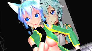 Sinons Steamy Blowjob Fantasy in SAO MMDO Adventure