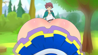 Aqua Tempts Kazuma with Her Curves in Steamy Milf Fantasy Encounter