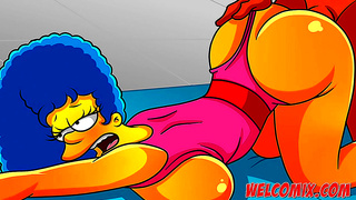 Sassy Milf Flexes Her Curves in Steamy Simpson-Style Workout Fantasy