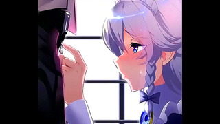 Maid Tempts Master with Sensual Blowjob in Steamy Anime Encounter