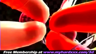 Passionate 3D Hentai Cartoon Lovers Revel in Sultry Animated Encounter