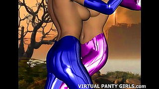 Gorgeous Redhead Sensually Pleasures Him in Steamy 3D Hentai Blowbang