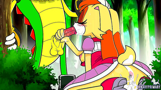 Furry Lover Savoring Sweet Oral Pleasure Under Open Skies