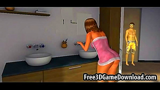 Long-Haired 3D Beauty Seduced Teased in Steamy Animated Encounter
