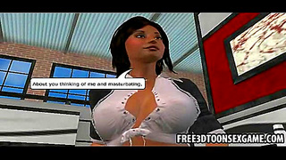 Teen Beauty Sucks Two Guys in Hot 3D Animated Threesome Fantasy