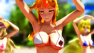 Bikini Goddess Tempts Fate with Sultry Dance in Steamy 3D Hentai Fantasy