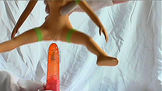 Cute Mini Anime Cutie Rides Giant Dildo Spits On Tits for Horny Fans