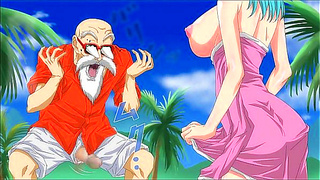 Bulma Teases Master Roshi with Sensual Massage in Steamy Dragon Ball Encounter