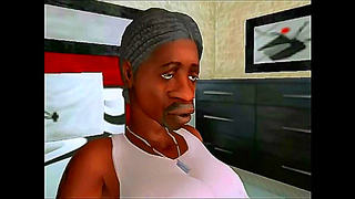 Naughty Animated MILF Takes Double Penetration from Black Stallions in Wild 3D Threesome